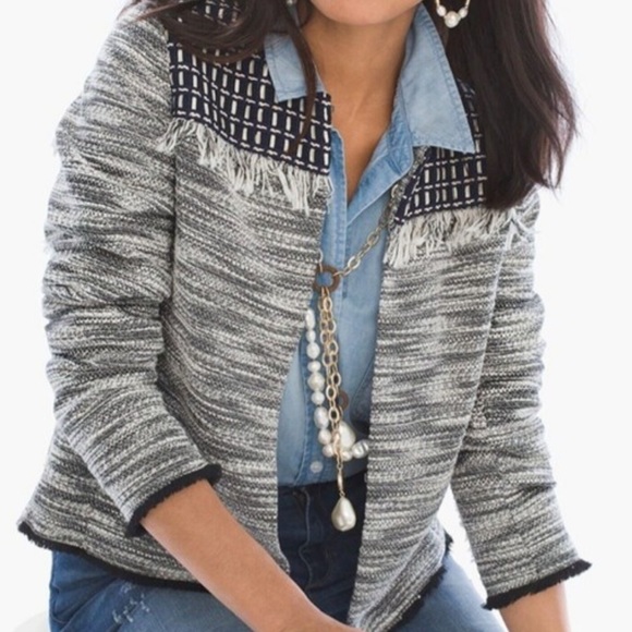 Chicos Fringe Jacket - Picture 1 of 6